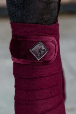 kentucky Horsewear Polar Fleece Velvet bandasjer BurgundyDarkRed