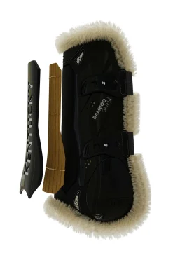 kentucky Horsewear Vegan elastiske senebelegg med bambus og saueskinn Black