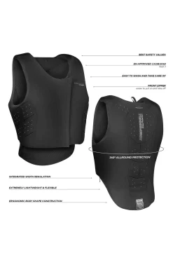 Outlet komperdell sikkerhetsvest, frontglidelås, normal passform Black