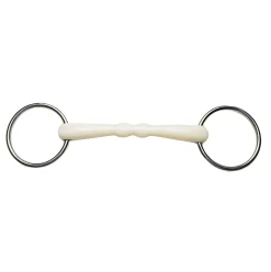 New korsteel Flexi rett munnstykke, løse ringer, trinsebitt IvoryWhite