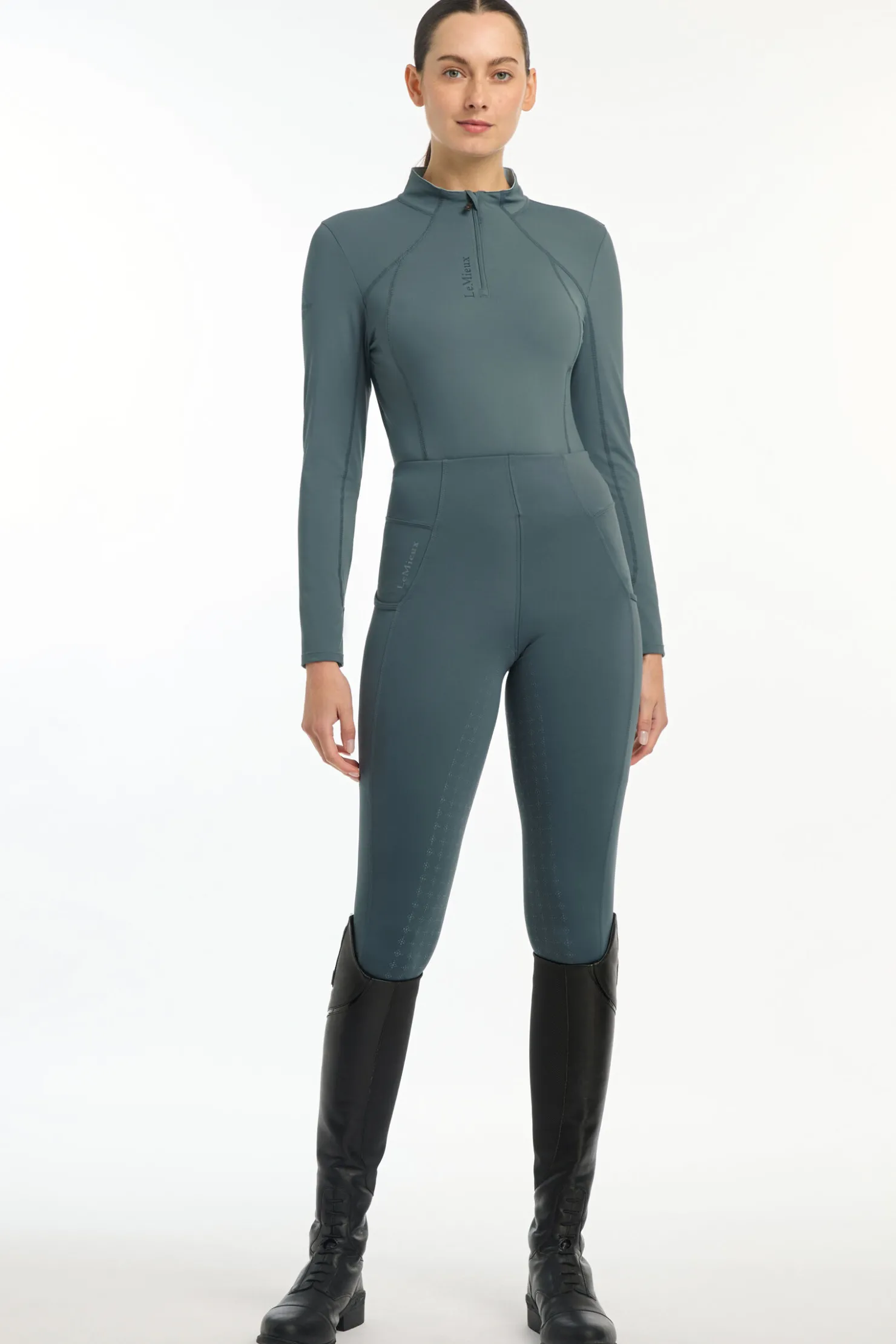 Clearance lemieux Base Layer med glidelås Petrol