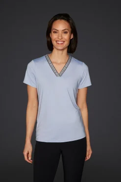 Best mountainhorse Mountain Horse Active Stripe T-skjorte for kvinner Blue