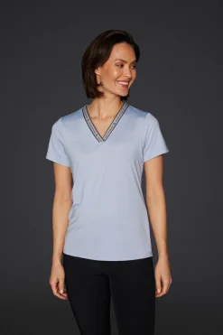 Best mountainhorse Mountain Horse Active Stripe T-skjorte for kvinner Blue