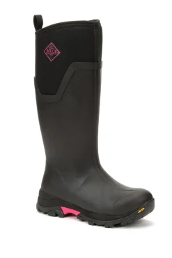 Clearance muckboots Muck Boot Arctic Ice AG All Terrain dame støvler Black/Pink