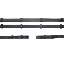 Online schockemohle Schockermöhle Sports lærtæyler (gummiert innside), tøyler til Double Bridle Basic Black/Silver