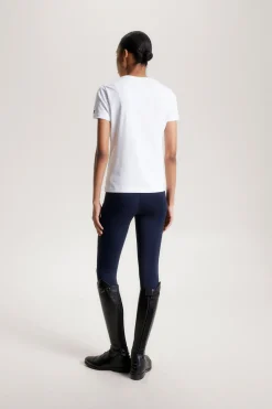 Discount tommyhilfigerequestrian Tommy Hilfiger Equestrian TH Rhinestone skjorte for kvinner ThOpticWhite