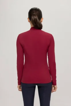 New tommyhilfigerequestrian Tommy Hilfiger Equestrian langermet genser med høy hals for kvinner Rouge