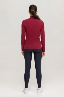 New tommyhilfigerequestrian Tommy Hilfiger Equestrian langermet genser med høy hals for kvinner Rouge