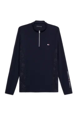 tommyhilfigerequestrian Tommy Hilfiger Equestrian Wellington Langarmet 1/4 Glidelås Treningstopp DesertSky