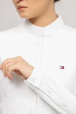 Discount tommyhilfigerequestrian Tommy Hilfiger Equestrian Charlotte dames stevneskjorte med knapper OpticWhite