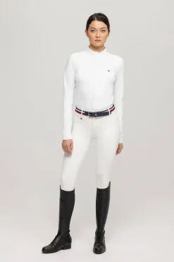 Discount tommyhilfigerequestrian Tommy Hilfiger Equestrian Charlotte dames stevneskjorte med knapper OpticWhite
