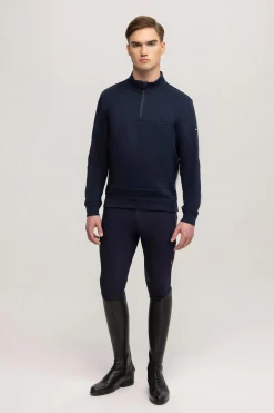 Hot tommyhilfigerequestrian Tommy Hilfiger Equestrian Dallas herre genser med 1/4 glidelås DesertSky