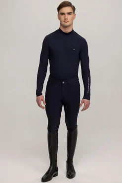 Outlet tommyhilfigerequestrian Tommy Hilfiger Equestrian Phoenix herre langermet skjorte med høy hals DesertSky