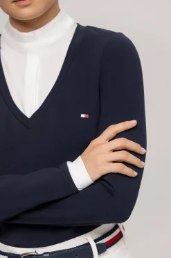 Clearance tommyhilfigerequestrian Tommy Hilfiger Equestrian Montana dames 2-i-1 stevneskjorte DesertSky