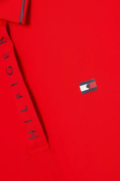 Outlet tommyhilfigerequestrian Tommy Hilfiger Equestrian Harlem Polo-skjorte med korte ermer og logo FierceRed