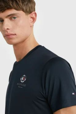 Discount tommyhilfigerequestrian Tommy Hilfiger Equestrian Performance Crest herre t-skjorte med trykk DESERTSKY